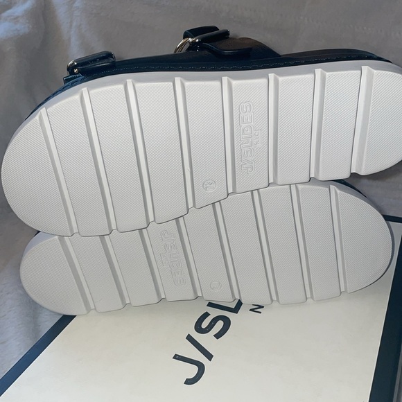 NWT J/SLIDES BAHA Black Naplak Leather Sandal - Picture 13 of 14